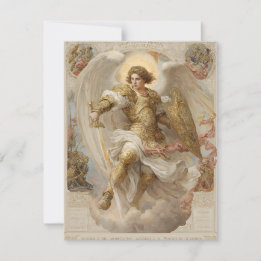 Tarjeta Festiva San Miguel Arcángel en batalla