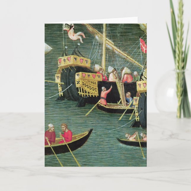 Tarjeta Festiva San Nicolás ahorra Mira de hambre (Anverso)