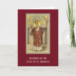 Tarjeta Festiva San Nicolás Día Católico de la Fiesta Religiosa