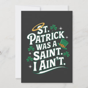 Tarjeta Festiva San Patricio era un santo, no soy gracioso 