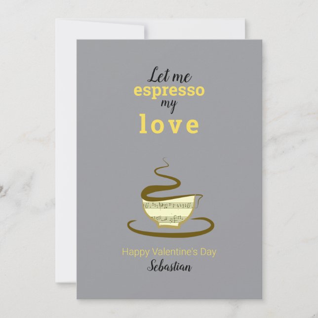 Tarjeta Festiva San Valentín Café (Anverso)