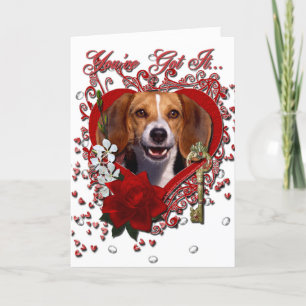 Tarjeta Festiva San Valentín - Clave para mi corazón - Beagle