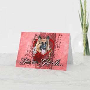 Tarjeta Festiva San Valentín - Clave para mi corazón - Pastor alem