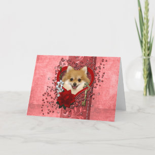 Tarjeta Festiva San Valentín - Clave para mi corazón - Pomeraniano