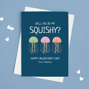 Tarjeta Festiva San Valentín de clase Jellyfish Squishy