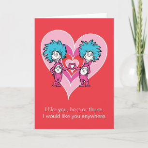 Tarjeta Festiva San Valentín de Dr. Seuss Cosa Uno Cosa Dos