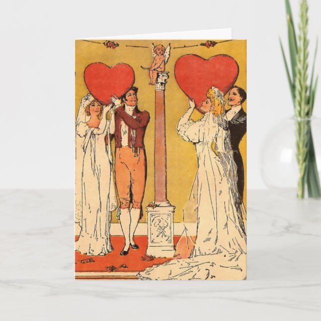 Tarjeta Festiva San Valentín de época - Personalizado (Anverso)
