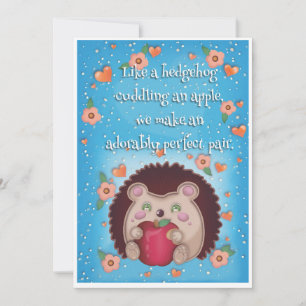 Tarjeta Festiva San Valentín de erizo
