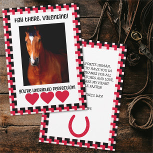 Tarjeta Festiva San Valentín de Foto Personalizada del Caballo