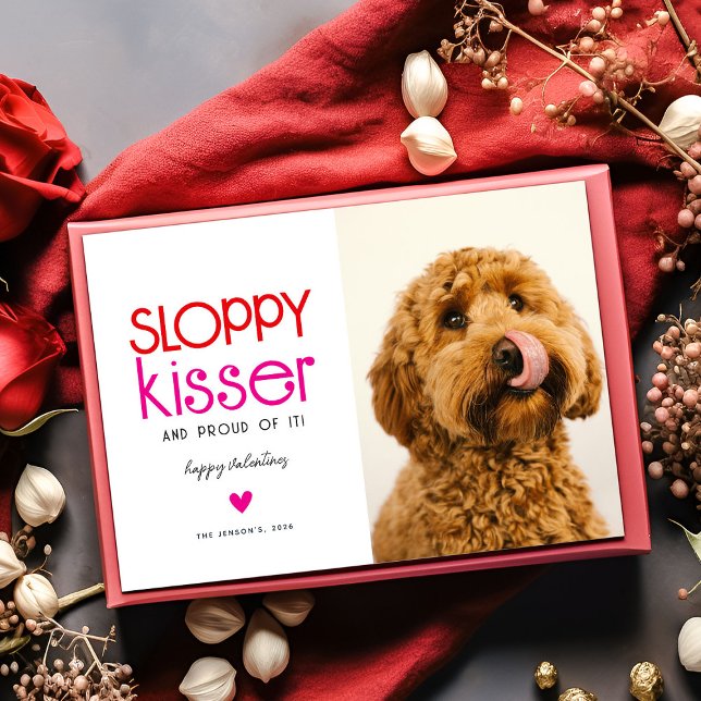 Tarjeta Festiva San Valentín de fotos de perros besadores descuida (Subido por el creador)