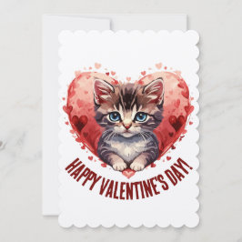 Tarjeta Festiva San Valentín de gatos