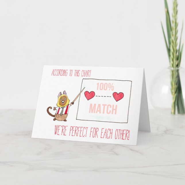 Tarjeta Festiva San Valentín de gráfico de amor (Anverso)