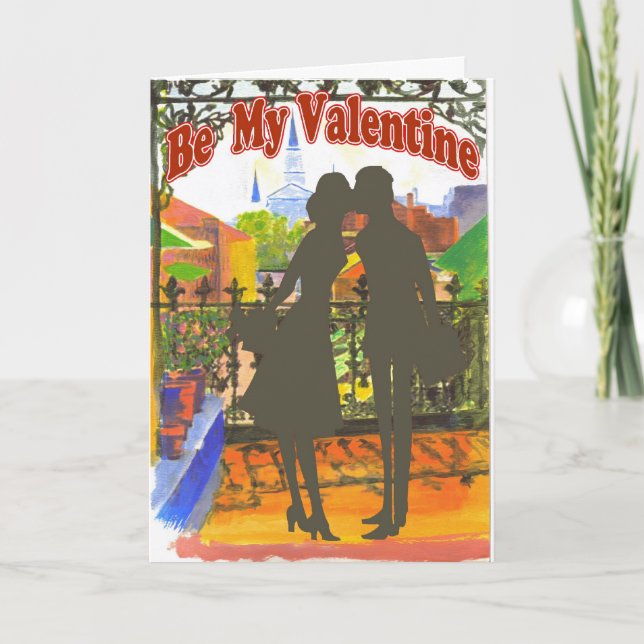 Tarjeta Festiva San Valentín de Nueva Orleans (Anverso)