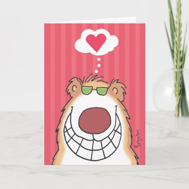 Tarjeta Festiva San Valentín de OSO FELIZ de Boynton (Anverso)