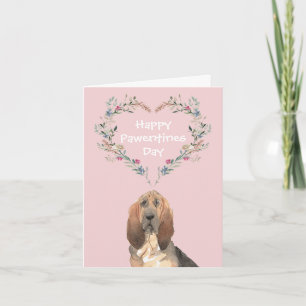 Tarjeta Festiva San Valentín de perro sabueso