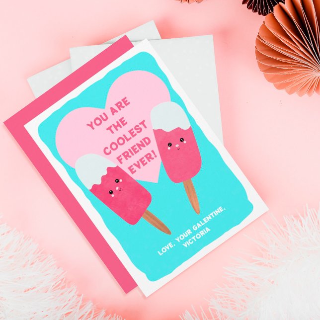 Tarjeta Festiva San Valentín de Popsicle Galentine, la mejor amiga (Subido por el creador)