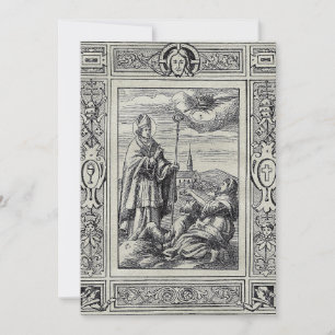 Tarjeta Festiva San Valentín de Roma Grabado Arte Premium