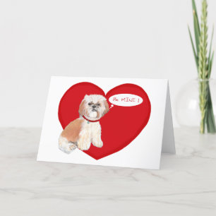 Tarjeta Festiva San Valentín de Shih Tzu