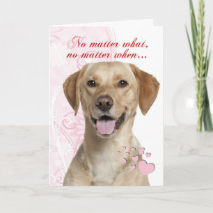 Tarjeta Festiva San Valentín del Labrador Amarillo