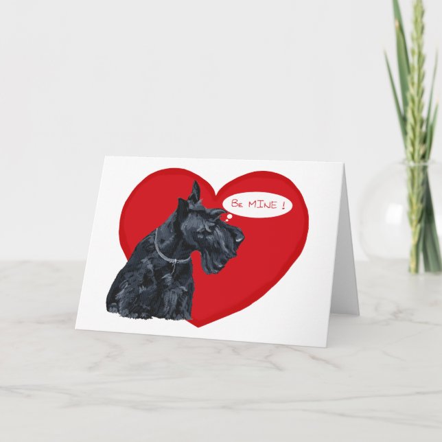Tarjeta Festiva San Valentín del Terrier Escocés (Anverso)