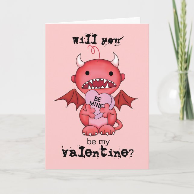 Tarjeta Festiva San Valentín diablo (Anverso)