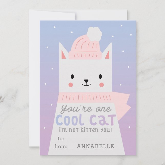 Tarjeta Festiva San Valentín Guay Cat (Anverso)