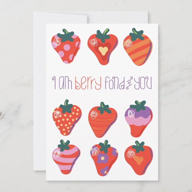 Tarjeta Festiva San Valentín: Me Berry Encanta Ser Tu (Anverso)