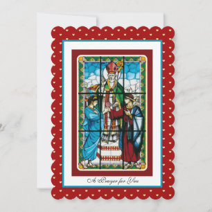 Tarjeta Festiva San Valentín Patrono de los Amantes Poema Religios