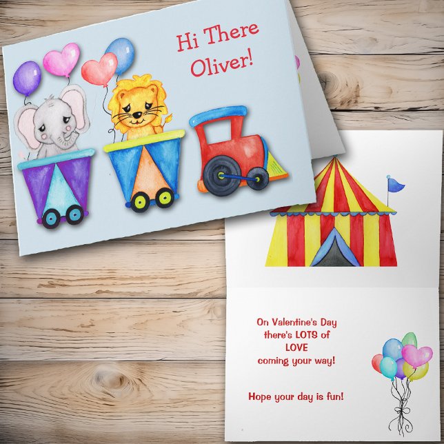 Tarjeta Festiva San Valentín personalizado de circo animal pequeño (Subido por el creador)
