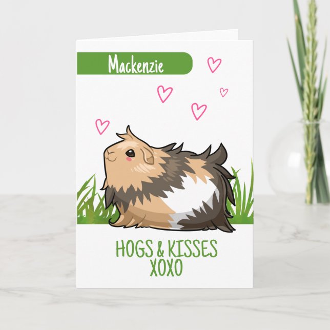 Tarjeta Festiva San Valentín personalizado de perros y besos de ce (Anverso)