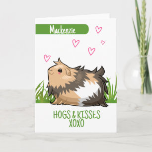 Tarjeta Festiva San Valentín personalizado de perros y besos de ce