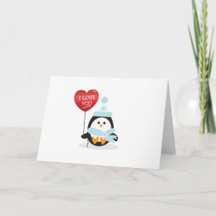 Tarjeta Festiva ¡San Valentín Pingüino!