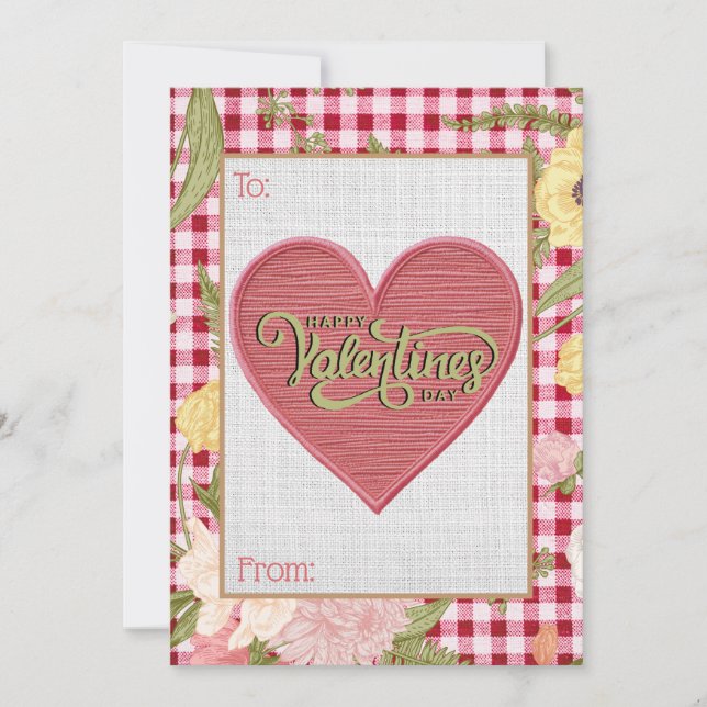 Tarjeta Festiva San Valentín Retro: Amor en Cada Hilo (Anverso)