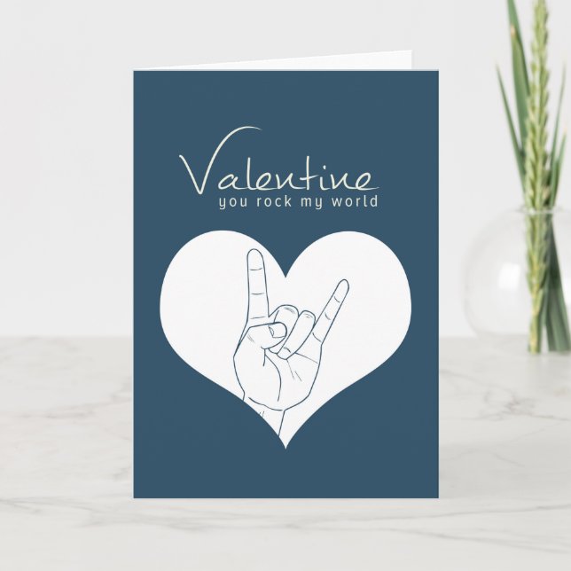 Tarjeta Festiva San Valentín rocas mi mundo (Anverso)