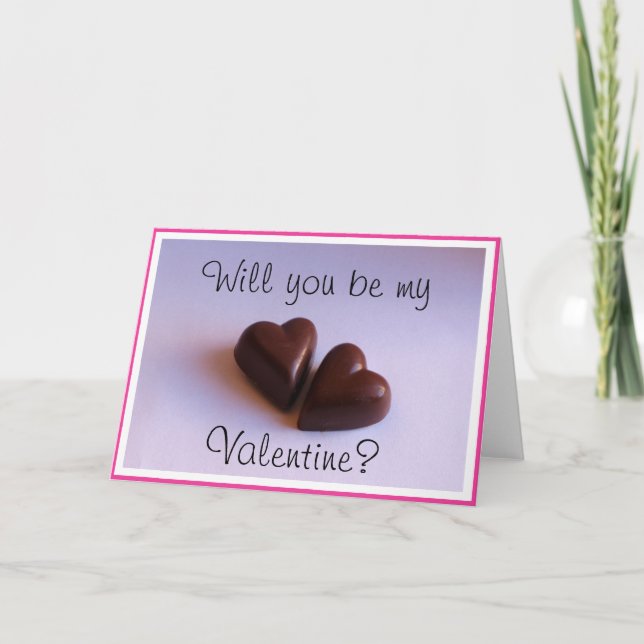 Tarjeta Festiva San Valentín Romántico Chocolate Corre cualquier t (Anverso)