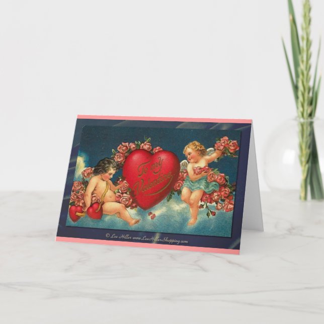 Tarjeta Festiva San Valentín Victoriano A Mi San Valentín (Anverso)