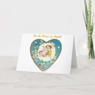 Tarjeta Festiva San Valentín victoriano en los ángeles de los rega