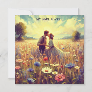 Tarjeta Festiva San Valentín Vintage ~ MI ALMA GEMELA ~ Parejas ~