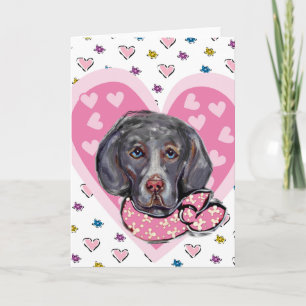 Tarjeta Festiva San Valentín Weimaraner
