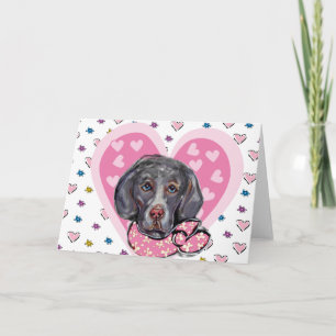 Tarjeta Festiva San Valentín Weimaraner