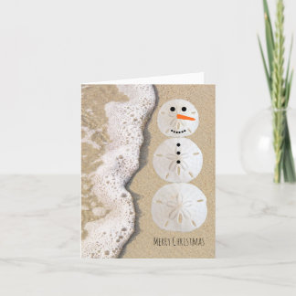 Tarjeta Festiva Sand Dollar Snowman