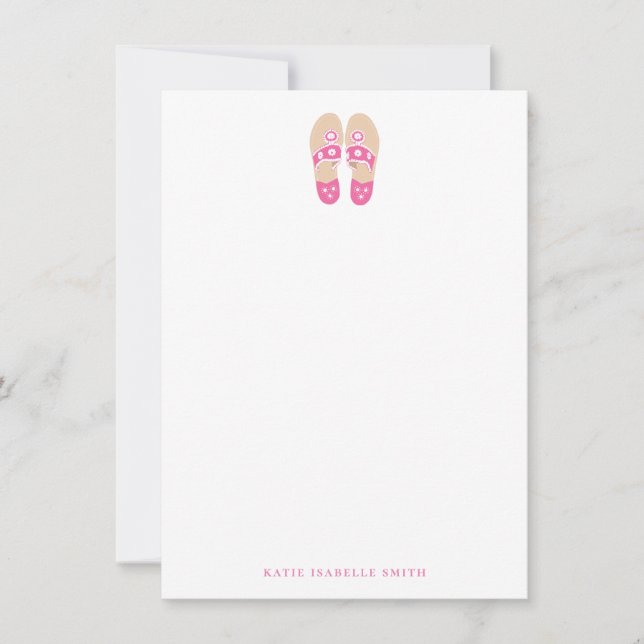 Tarjeta Festiva Sandalias Notecard personalizado (Anverso)