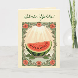 Tarjeta Festiva Sandía Yalda Persa Solsticio de Invierno 