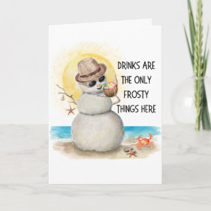 Tarjeta Festiva Sandman Beach Frosty Bebe Navidades