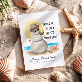 Tarjeta Festiva Sandman Beach Frosty Bebe Navidades