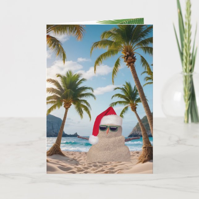 Tarjeta Festiva Sandman, Navidades tropicales (Anverso)