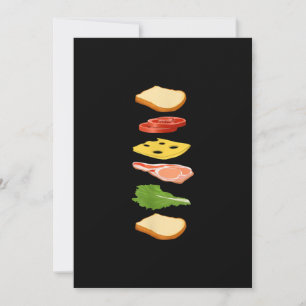 Tarjeta Festiva Sándwich con pan queso y jamón comida para sibarit