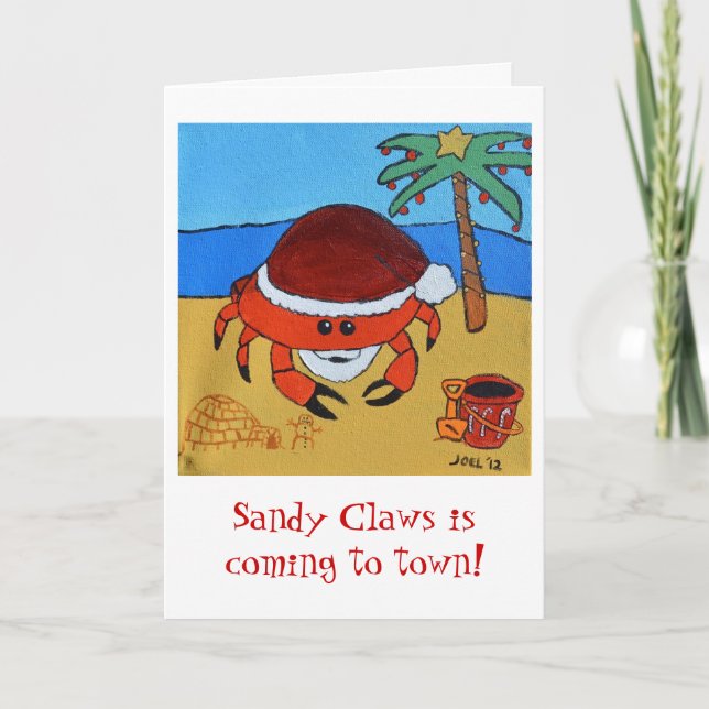 Tarjeta Festiva Sandy Clawby Joel Anderson (Anverso)