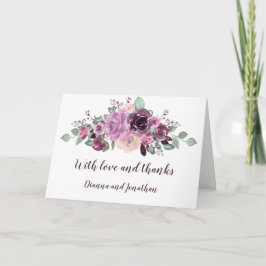 Tarjeta Festiva Sangria Purple Mauve Boda Floral Gracias