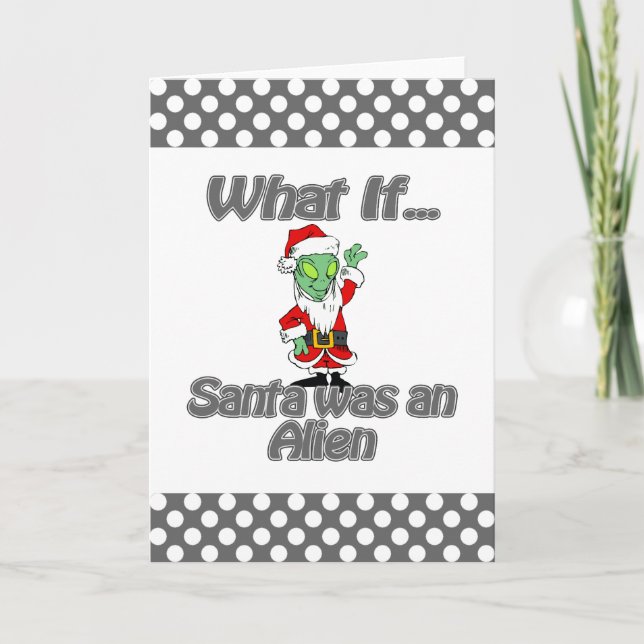 Tarjeta Festiva santa alien (Anverso)